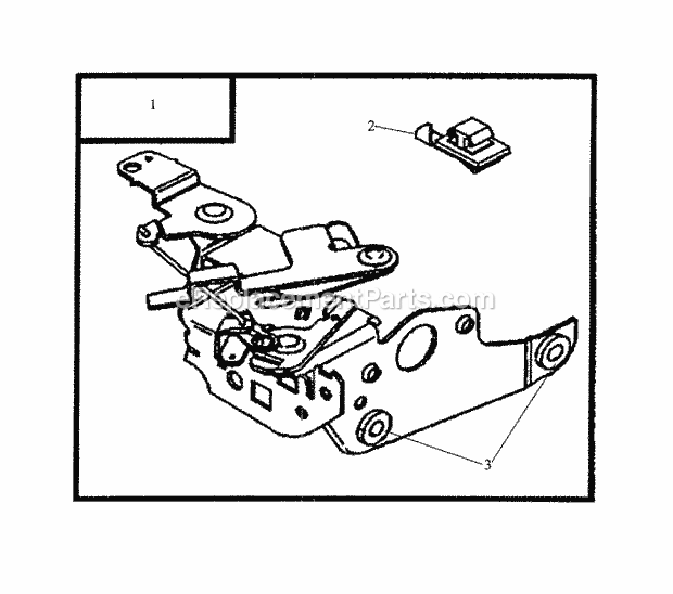 6hp Control Bracket Diagram and Parts List for 2200H (26A-024-100, 2200H) (2001) Cub Cadet Engine